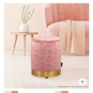 Impressions Vanity Pink Round Hello Kitty Ottoman